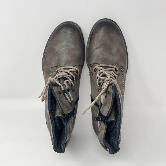 Rieker Payton 27 Ankle Boot Womens EU 40 / US 9-9.5 Gray Brown Leather Lace Up‎ - Picture 8 of 9